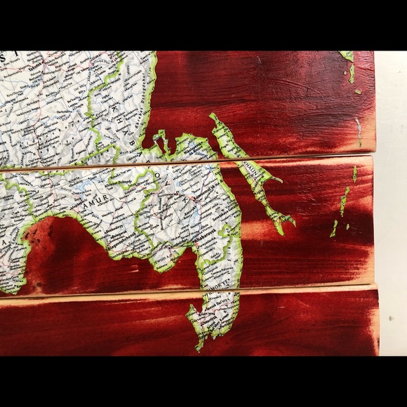 CLEARANCE Vintage USSR Soviet Union Russia Map Decoupage Wall Art - Picture 5 of 9